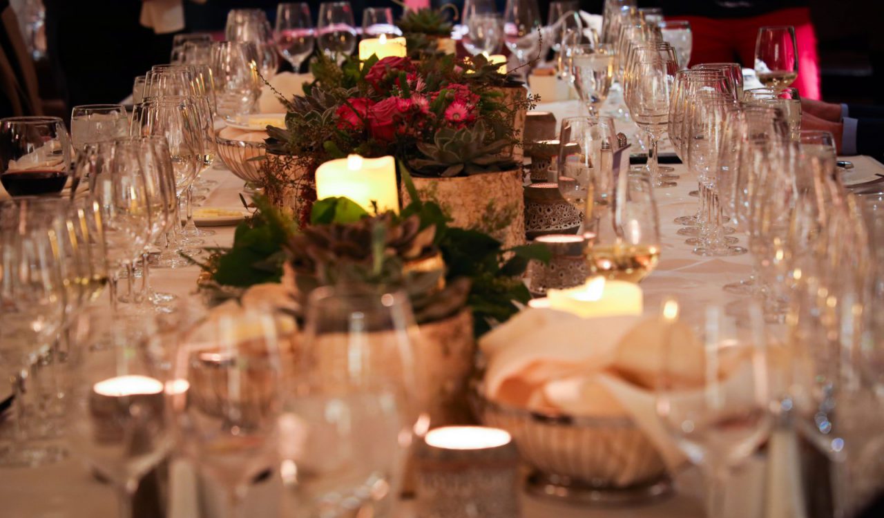 Wine Dinner Set Up