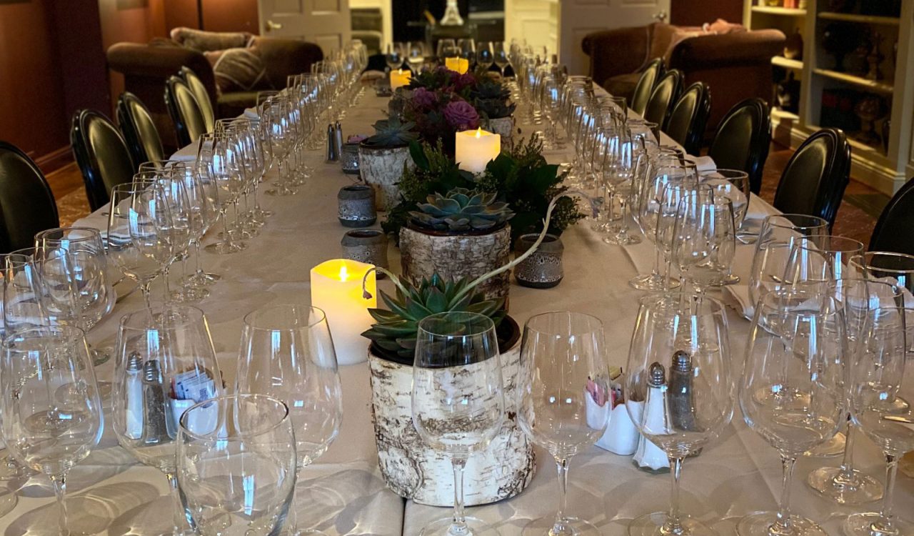 Wine Dinner Set Up